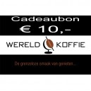 Wereldkoffie koffiebonen Cadeaubon &euro; 10,-