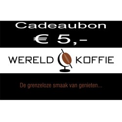 Wereldkoffie koffiebonen Cadeaubon € 5,-